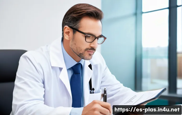 성형외과 부작용 사례 - **Prompt:** A well-lit, clean, and modern medical aesthetic clinic consultation room. A female patie...