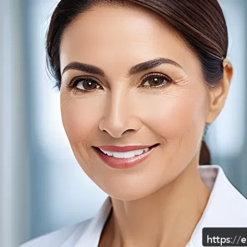 중안면 리프팅 장점 - A confident middle-aged Hispanic woman with smooth, lifted mid-facial skin, showcasing natural-looki...